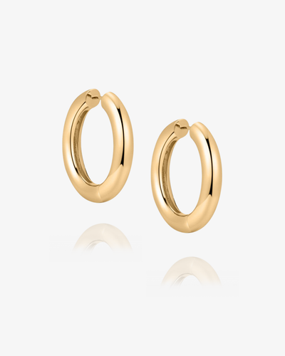 Classic Slim Hoop Earrings - 14k Solid Gold