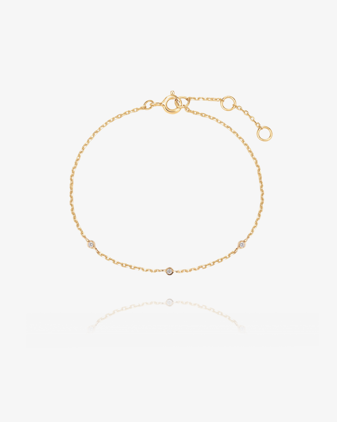 Lab-Grown Diamond Station Bracelet - 14k Solid Gold