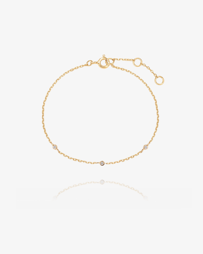 Lab-Grown Diamond Station Bracelet - 14k Solid Gold