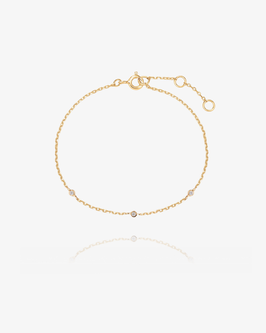 PRE-ORDER: Lab-Grown Diamond Station Bracelet - 14k Solid Gold