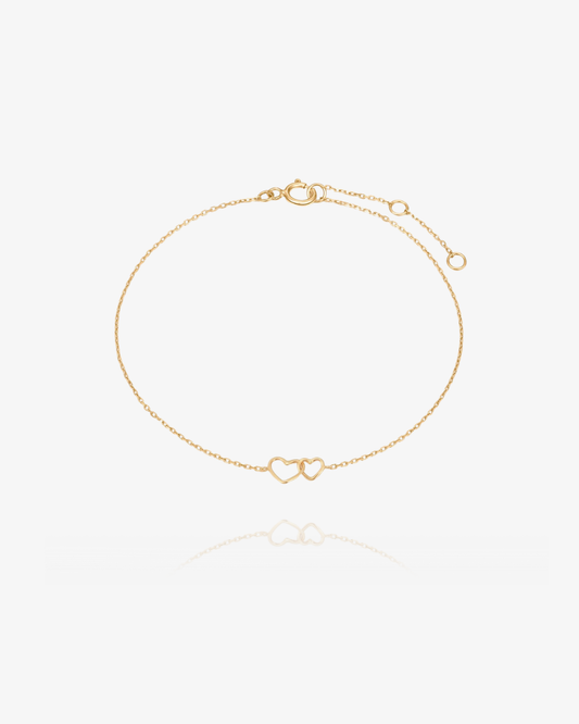 PRE-ORDER: Linked Heart Bracelet - 14k Solid Gold