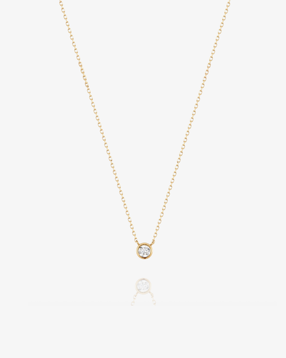 PRE-ORDER: 3mm Lab-Grown Diamond Bezel Necklace - 14k Solid Gold