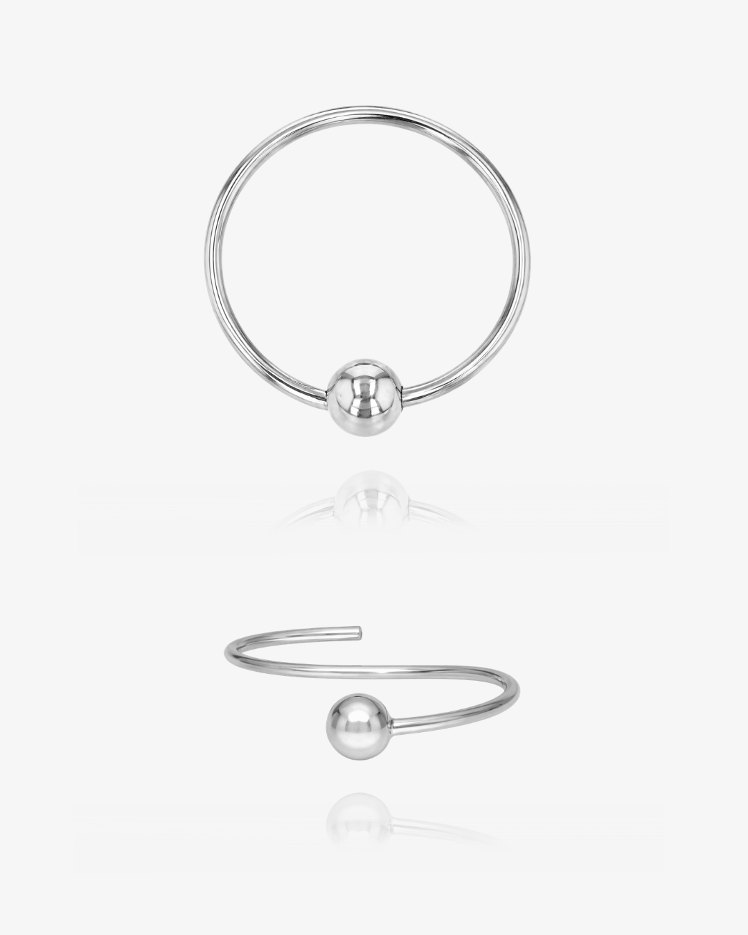 Hoop Belly Ring Close-Up - Sterling Silver | The Littl