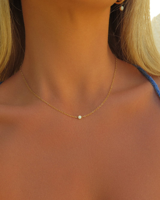 Small Bello Opal Connector Necklace - 14k Yellow Gold Fill