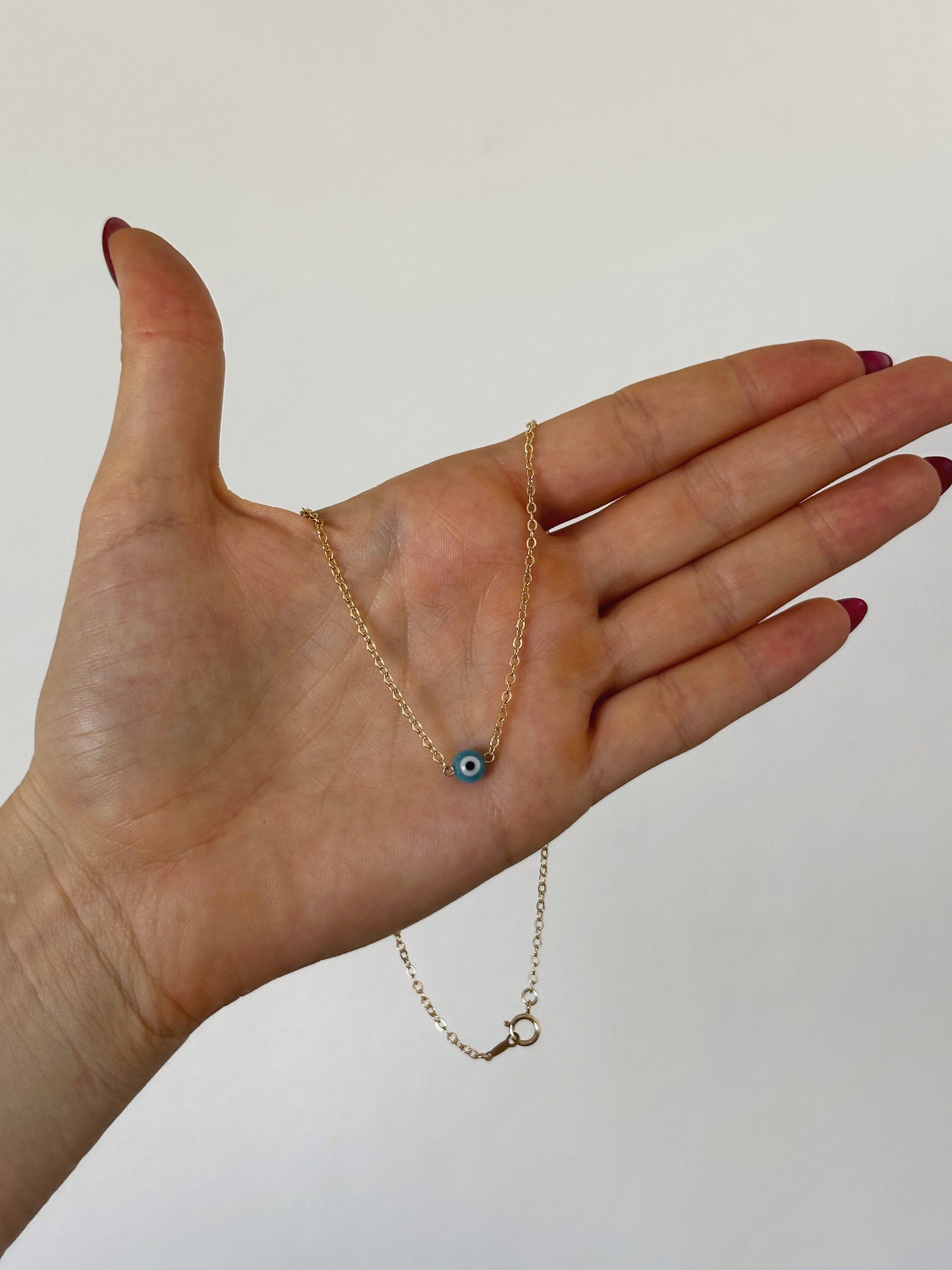 Evil Eye Necklace - 14k Yellow Gold Fill