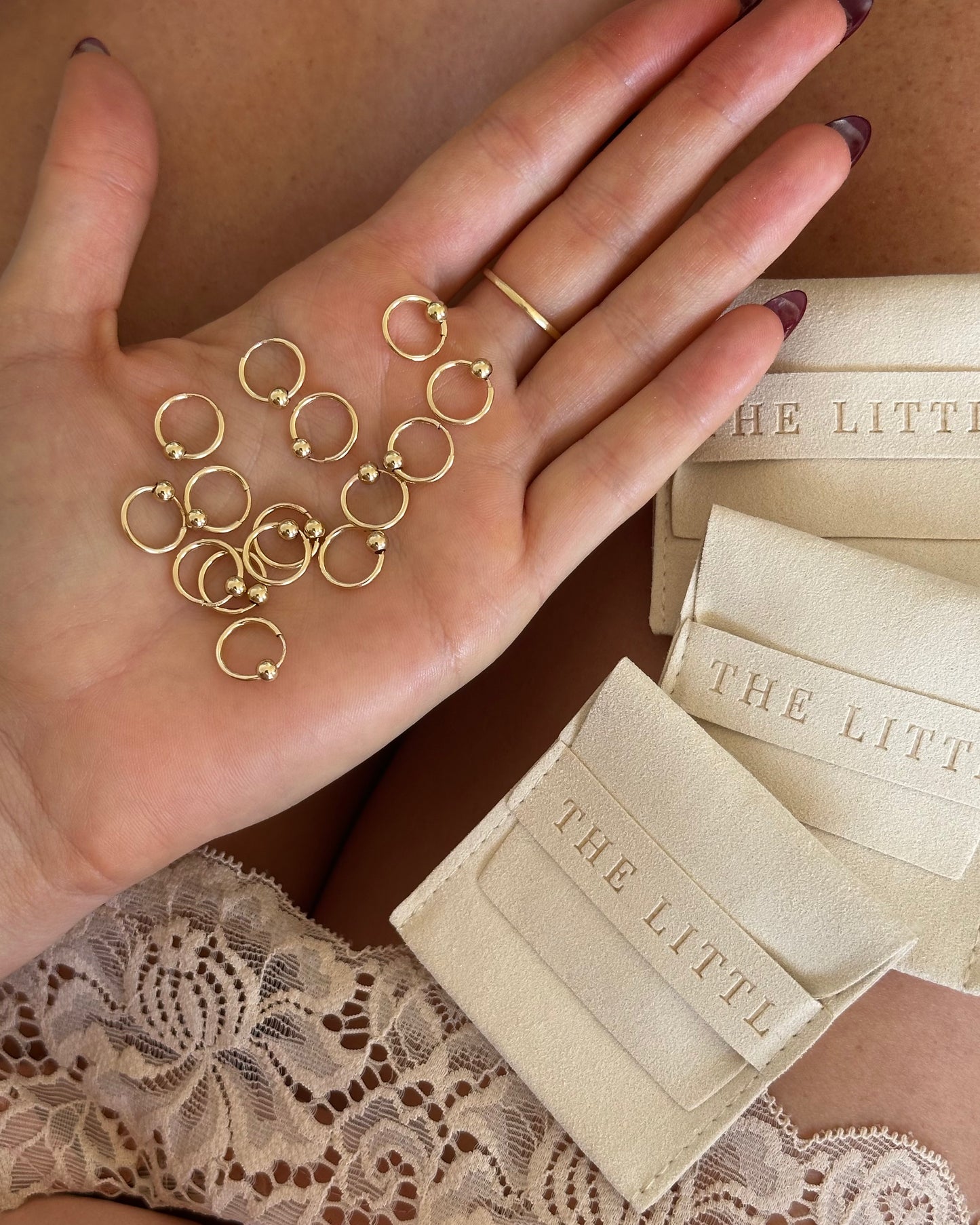 Sleeper Bead Hoop Earrings - 14k Yellow Gold Fill