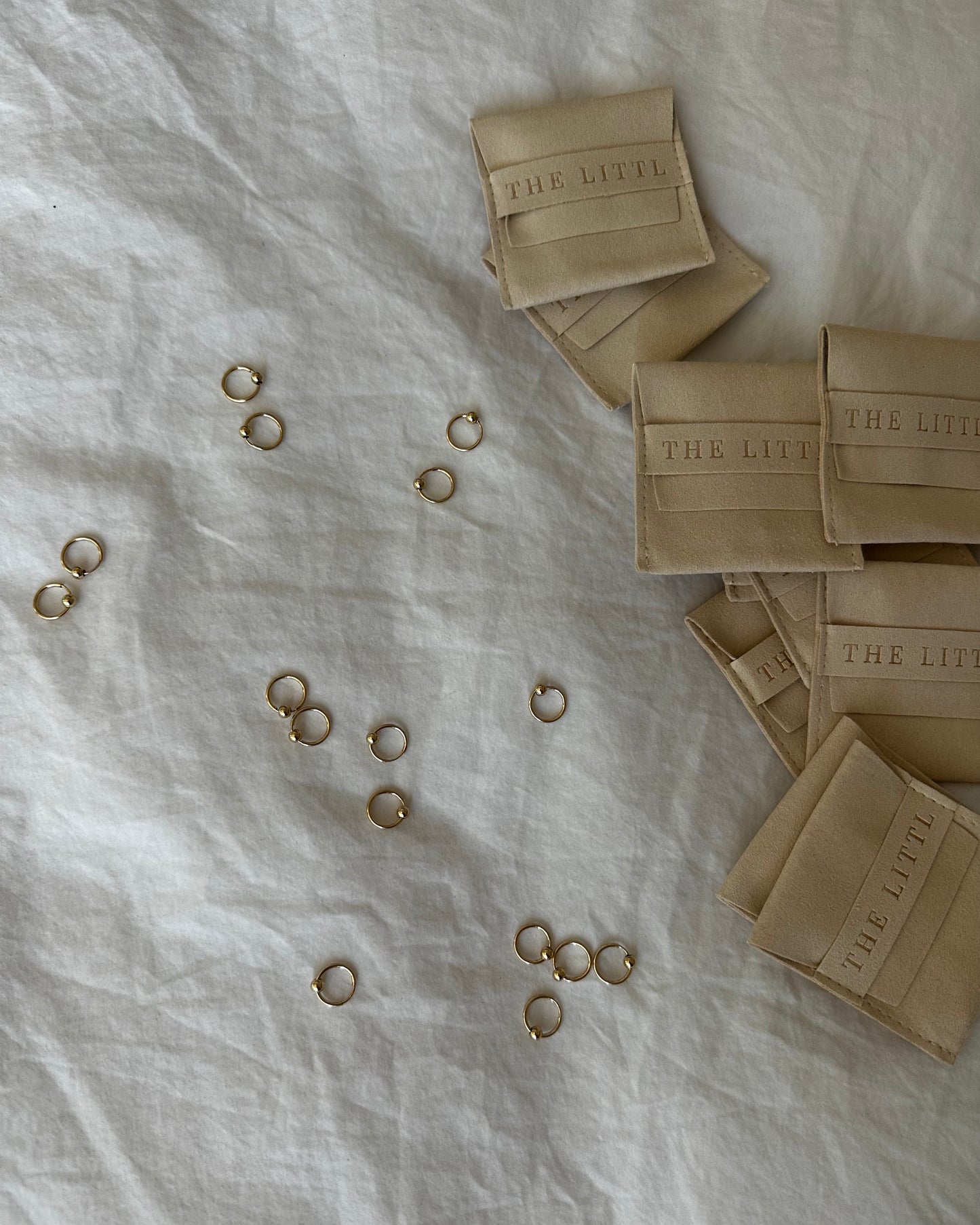 Sleeper Bead Hoop Earrings - 14k Yellow Gold Fill