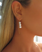 Triple Freshwater Pearl Stack U-Threader Earrings - 14k Gold-Filled | Waterproof & Tarnish-Resistant | The Littl