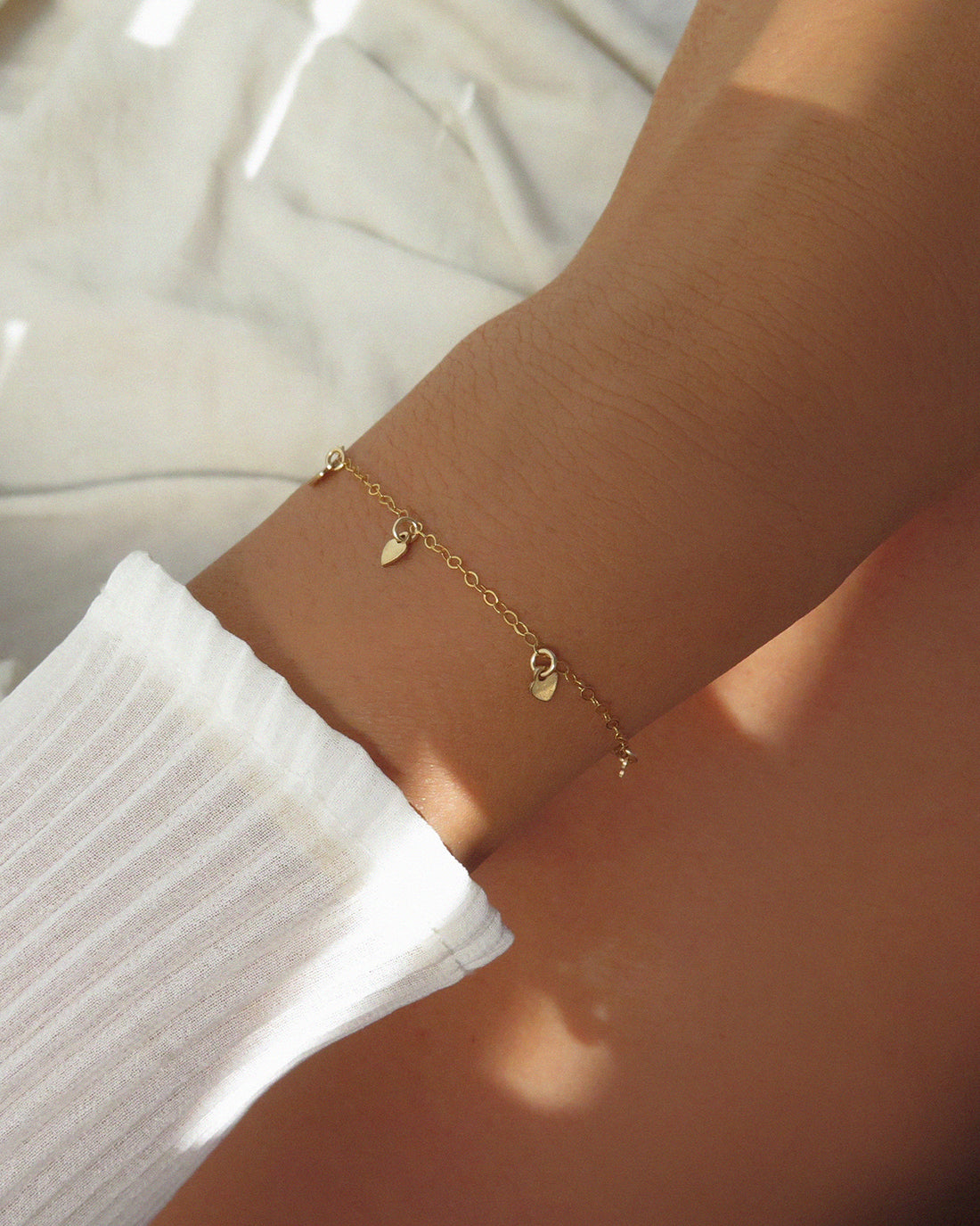 Five Mini Heart Bracelet - The Littl | Waterproof Gold Jewellery Australia