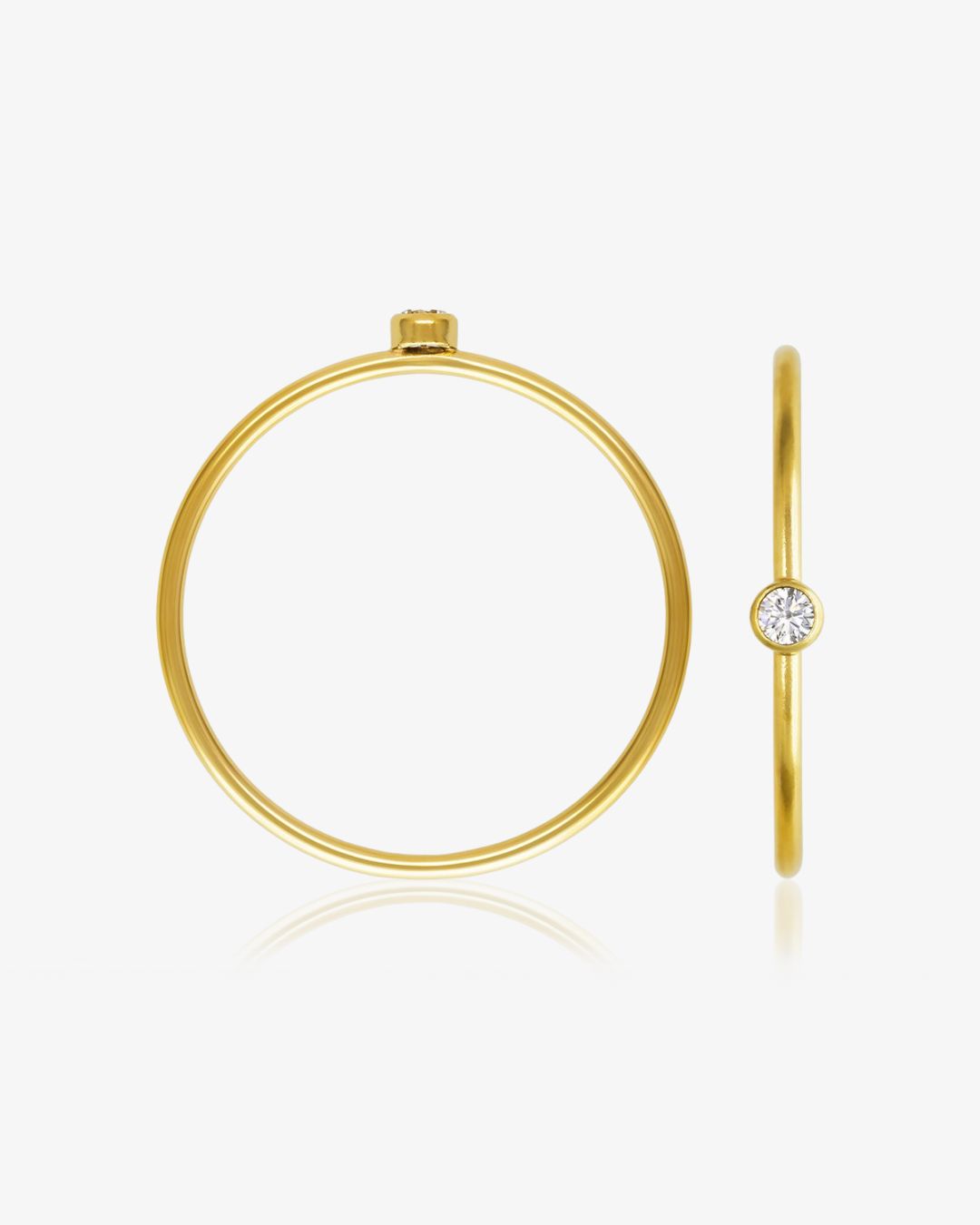 White CZ Ring - 14k Yellow Gold Fill