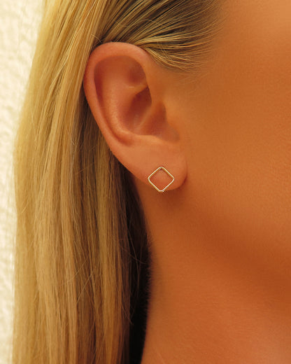 GWP: Square Stud Earrings - 14k Yellow Gold Fill