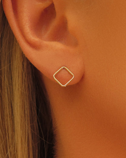 GWP: Square Stud Earrings - 14k Yellow Gold Fill