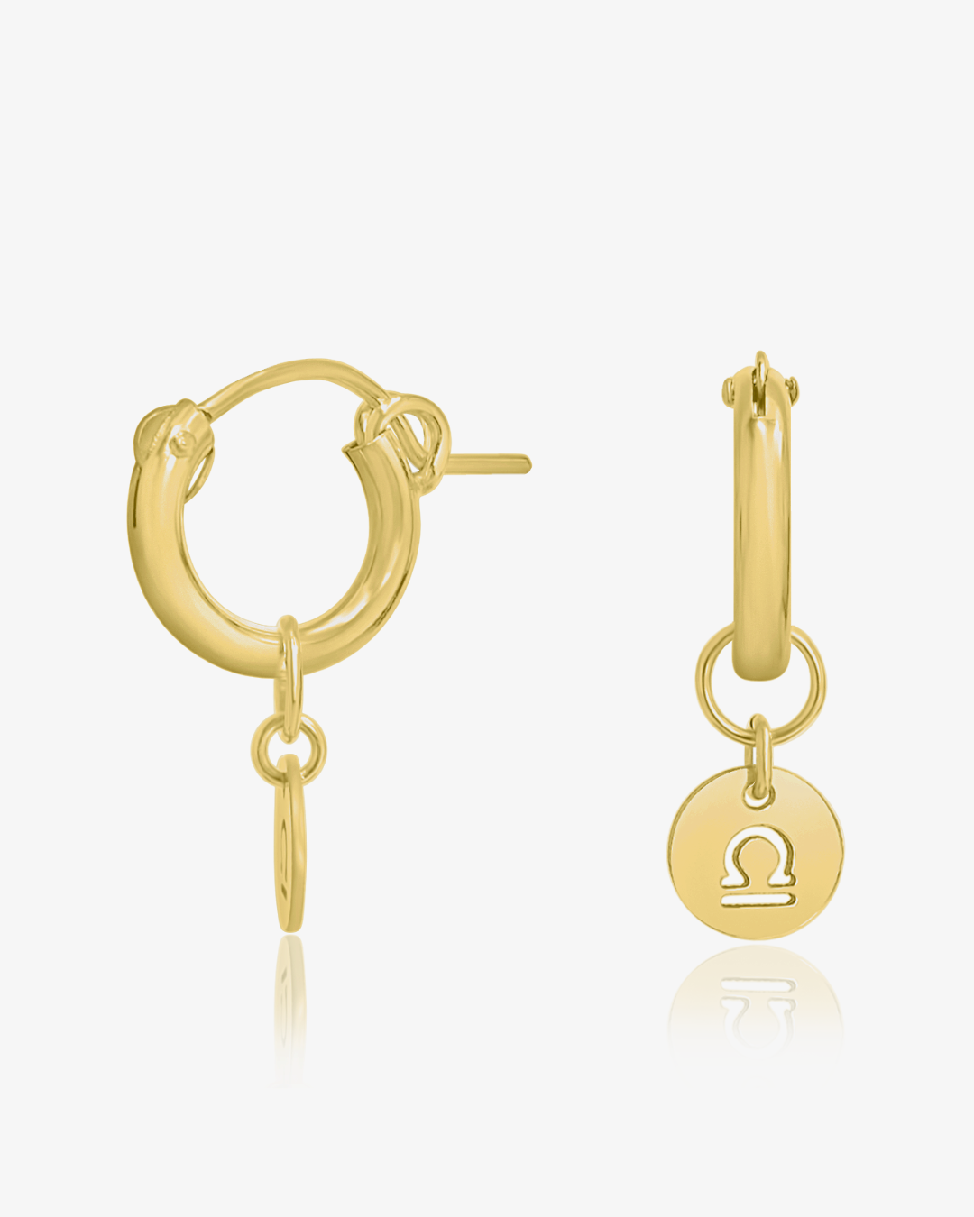 Zodiac Thick Hoop Earrings - 14k Yellow Gold Fill