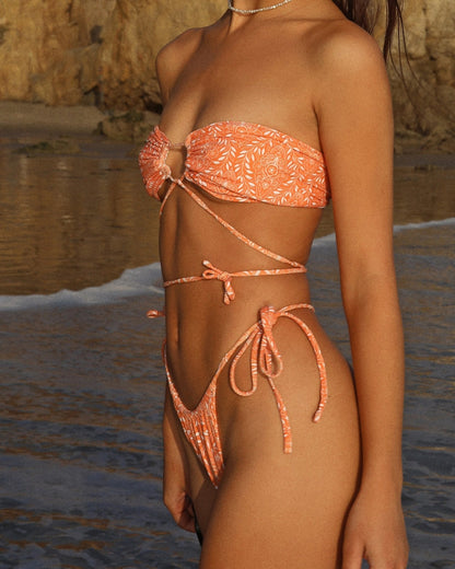 Ambitious Bikini Top - Tangerine - Worn | The Littl Australia