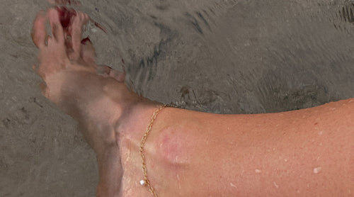 Anklet in water - beach jewellery