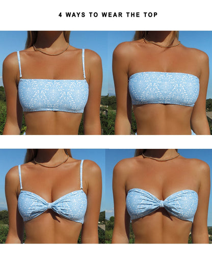 Authentic Bikini Top - Azure - Worn | The Littl