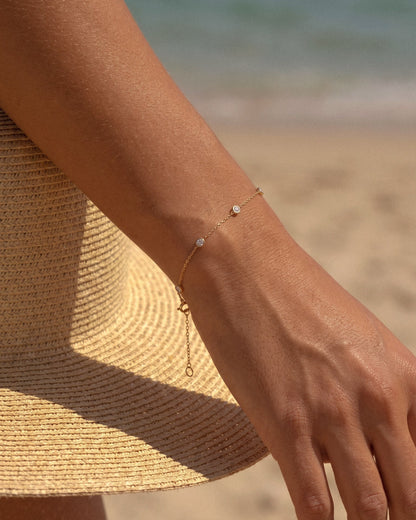 Birthstone Bezel Bracelet - 14k Solid Gold