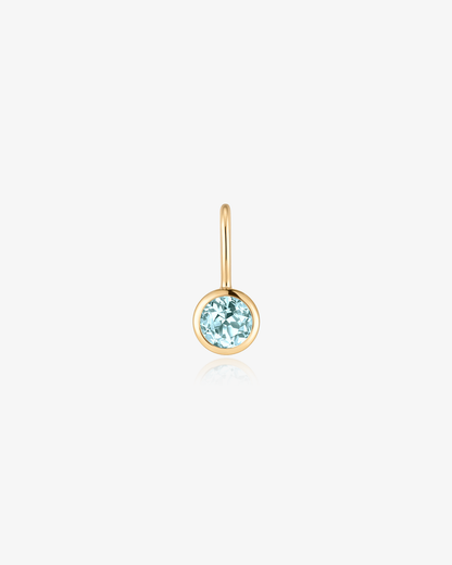 Birthstone charm in 14k solid gold with an aquamarine