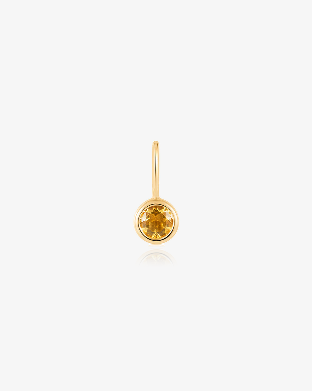 Birthstone charm in 14k solid gold with a citrine