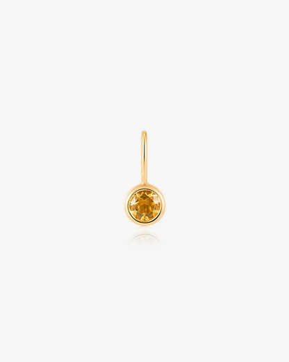 Birthstone charm in 14k solid gold with a citrine