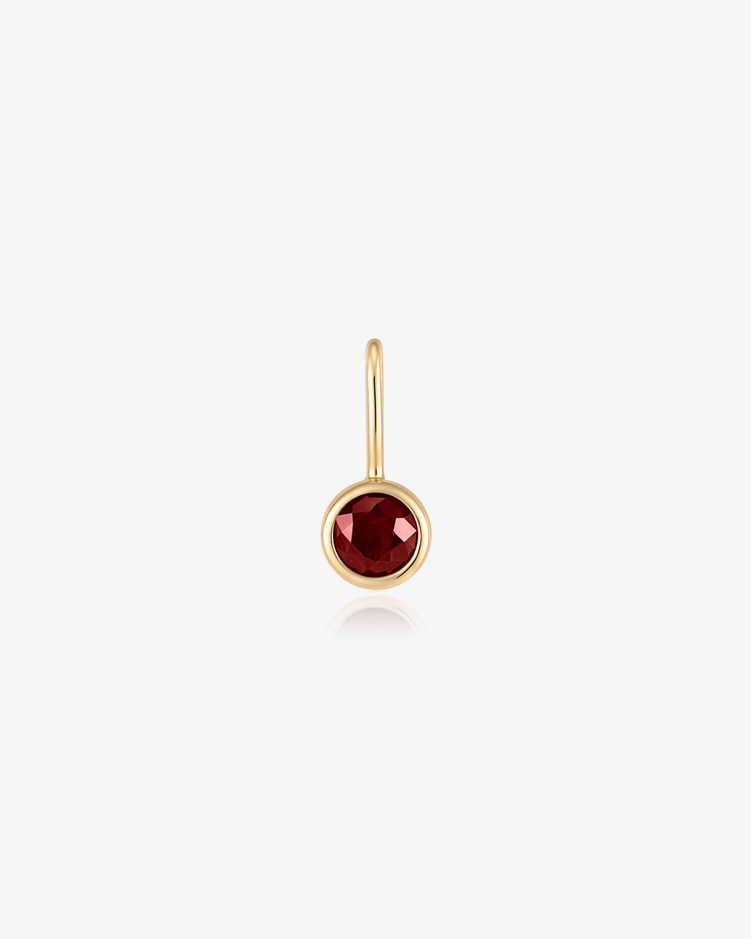 Birthstone charm in 14k solid gold with a garnet