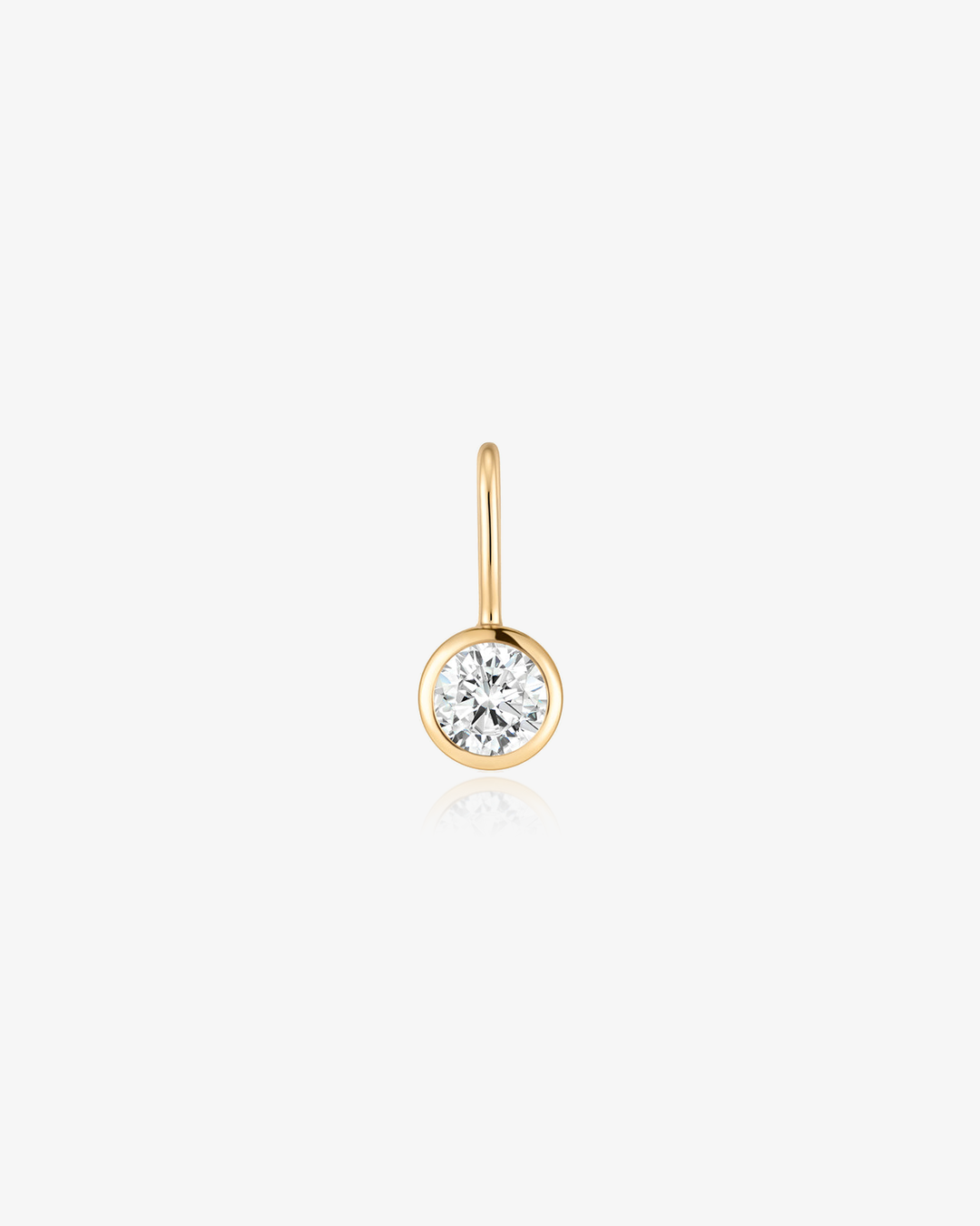Birthstone charm in 14k solid gold with a lab-grown diamond