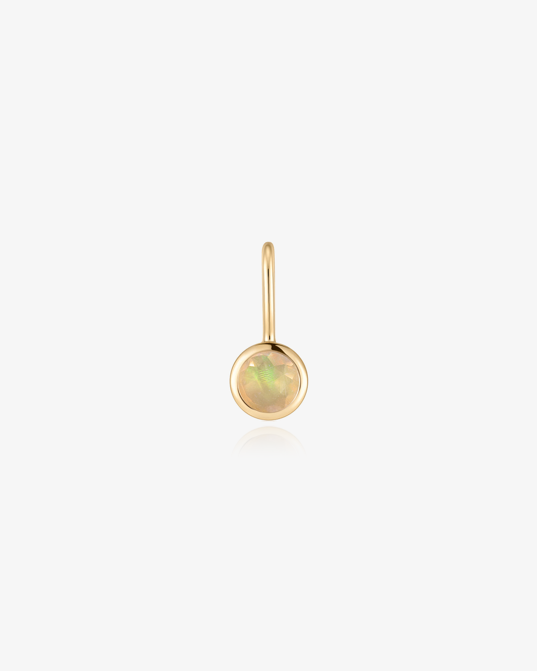 Birthstone charm in 14k solid gold with an opal