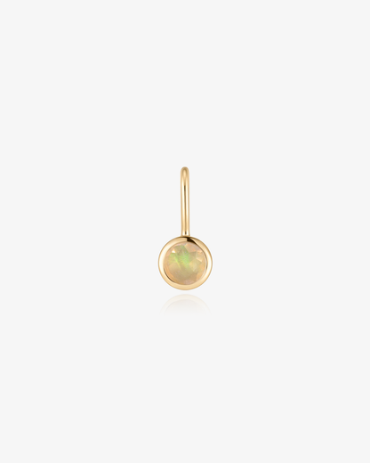 Birthstone charm in 14k solid gold with an opal