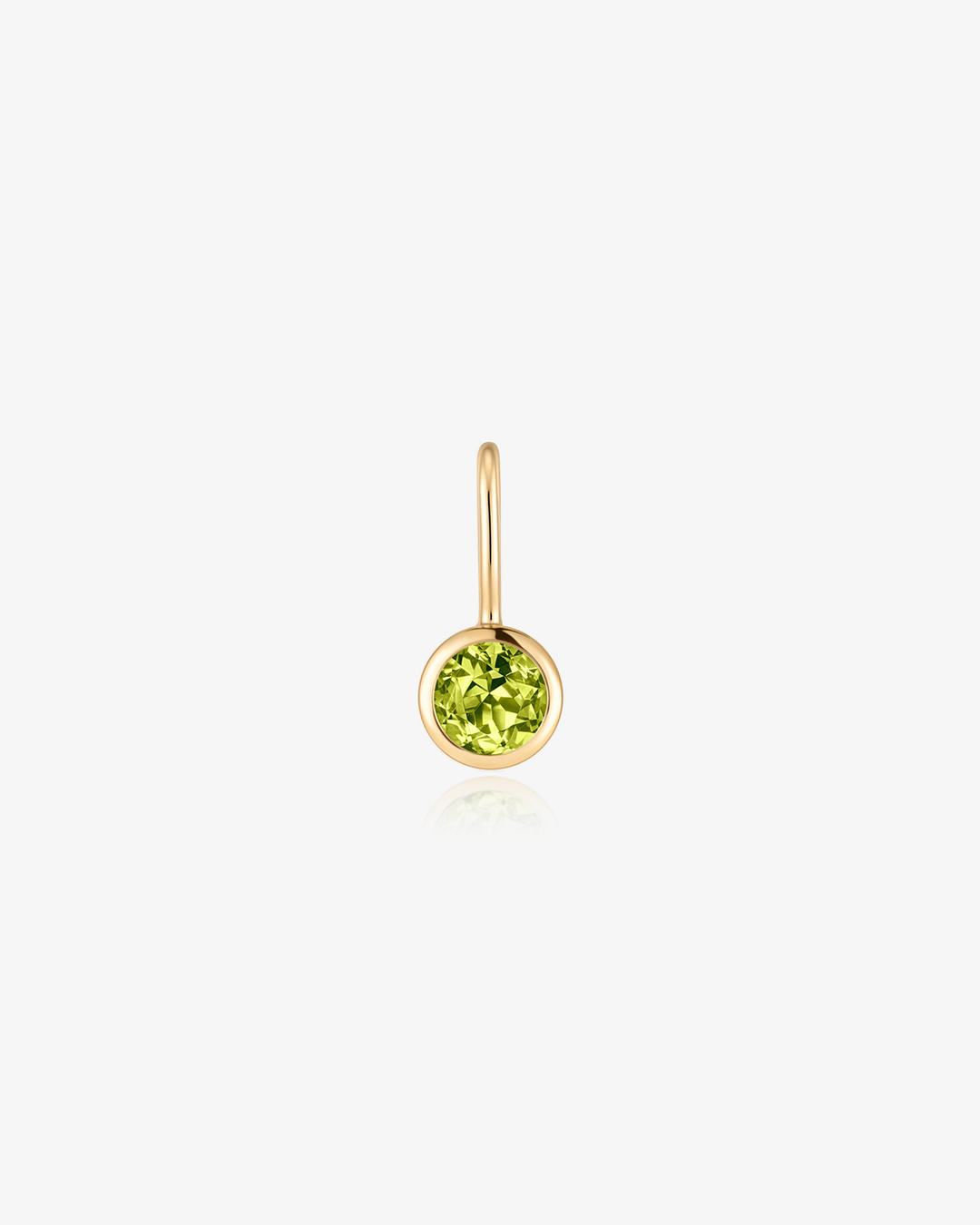 Birthstone charm in 14k solid gold with a peridot
