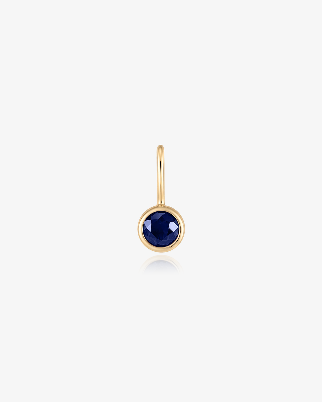 Birthstone charm in 14k solid gold with a sapphire