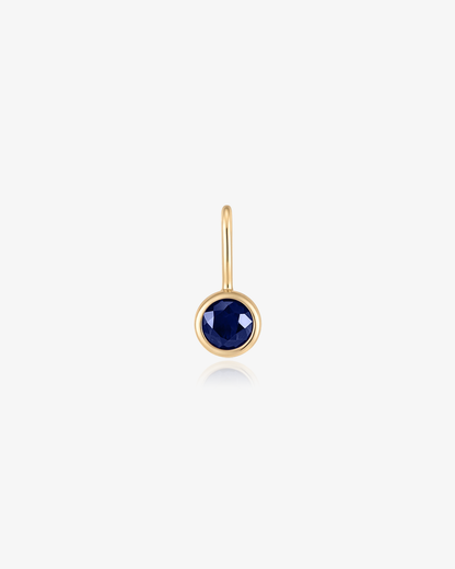 Birthstone charm in 14k solid gold with a sapphire