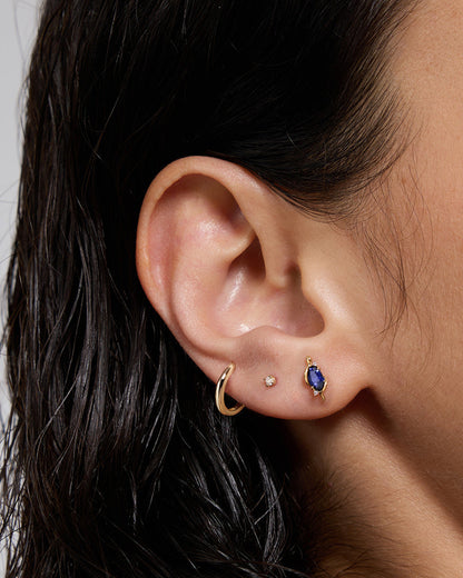 PRE-ORDER: Classic Round Diamond Flatback Stud - 14k Solid Gold