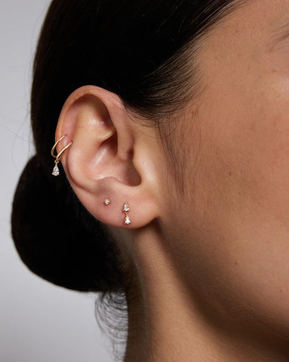 PRE-ORDER: Classic Round Diamond Flatback Stud - 14k Solid Gold