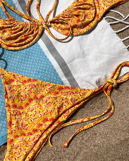 Decadent Bikini Bottom - Spicy Olive - Worn | The Littl