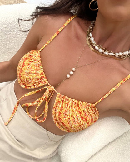 Decadent Bikini Top - Spicy Olive - Worn | The Littl Australia