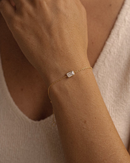 PRE-ORDER: Emerald-Cut Lab-Grown Diamond Bracelet - 14k Solid Gold