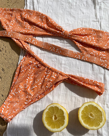 Fierce Bikini Bottom - Tangerine - On Model | The Littl