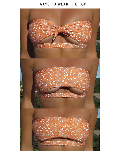 Fierce Bikini Top - Tangerine - On Model | The Littl