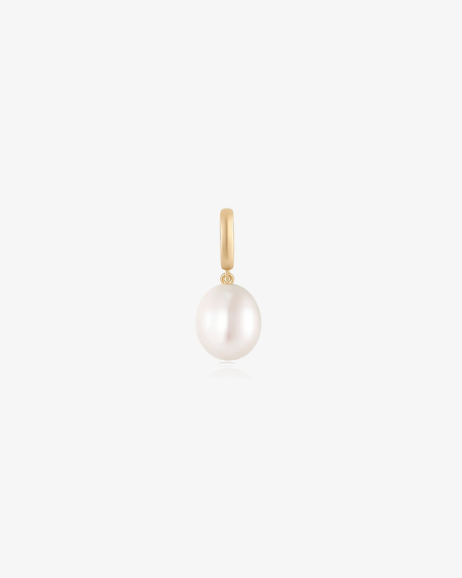 Freshwater Pearl Drop Charm - 14k Solid Gold