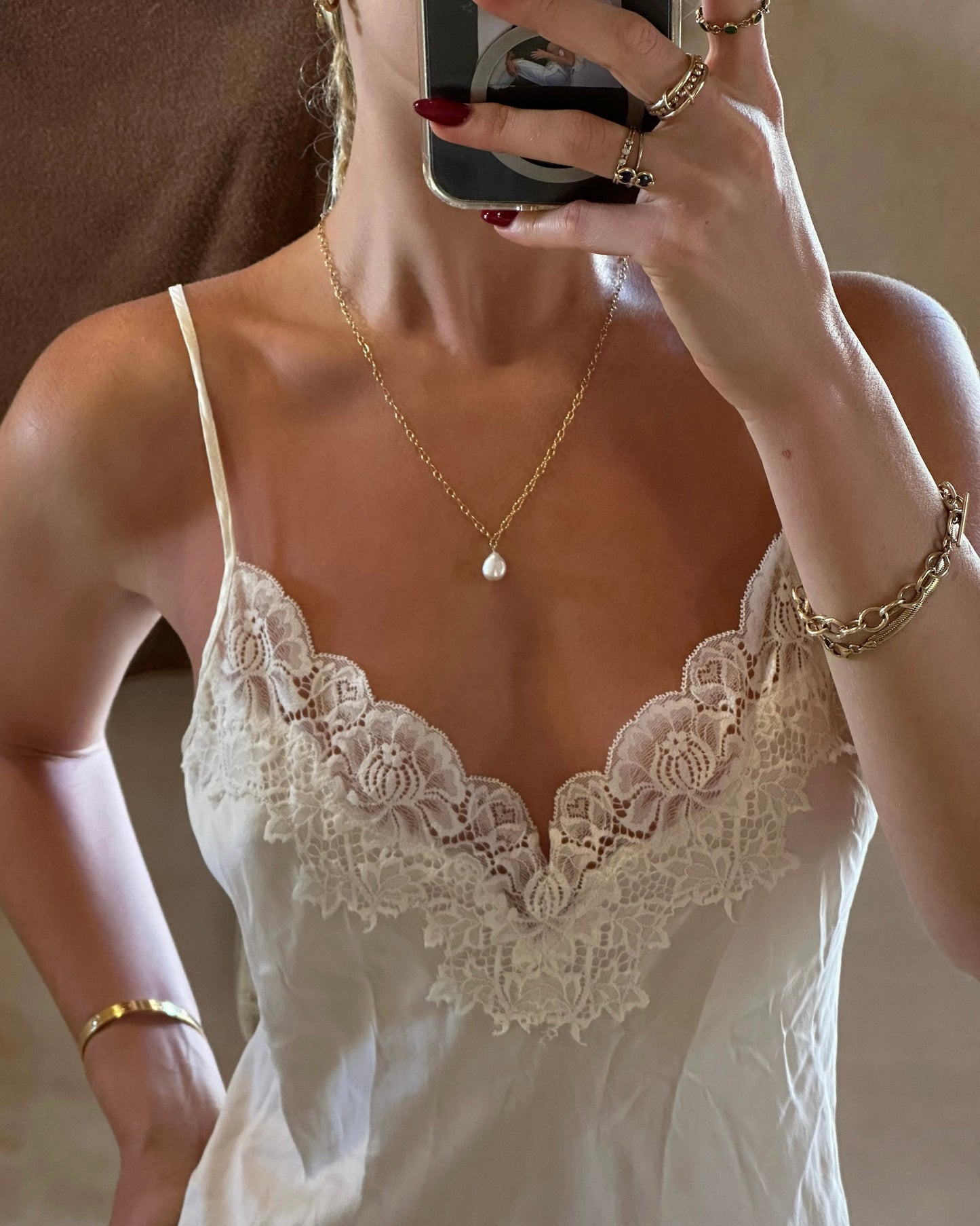 Large Freshwater Pearl Necklace - 14k Yellow Gold Fill