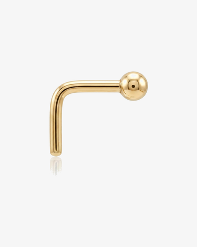 Ball Nose Ring in 14k solid gold