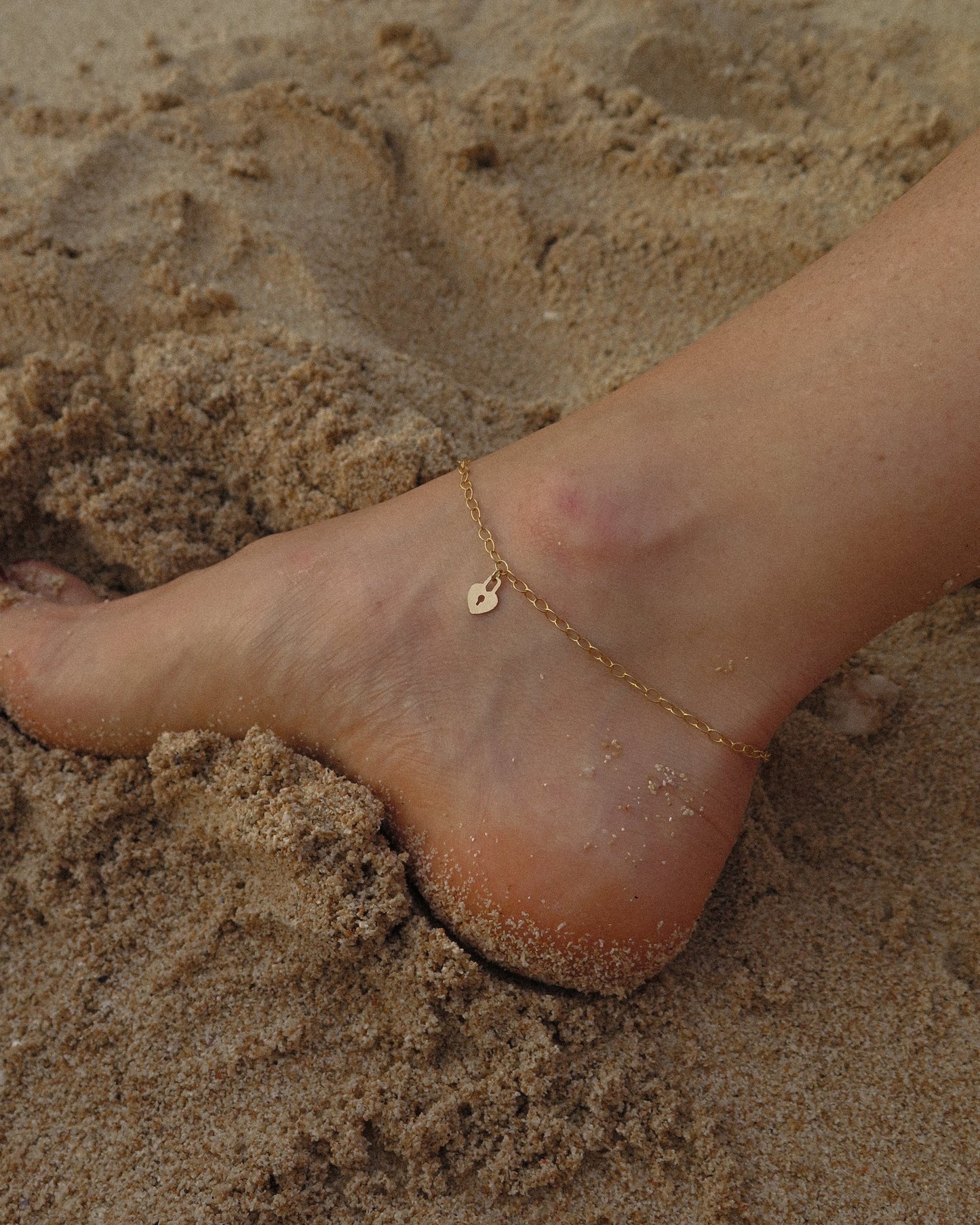 Heart Locket Chain Anklet - 14k Gold-Filled - Hypoallergenic & Waterproof | The Littl