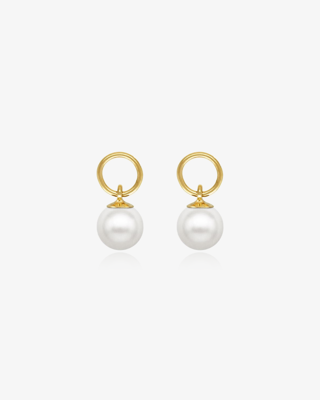 Large Pearl Hoop Earring Charms - Pair of 5mm White Pearls - 14k Gold-Filled | The Littl