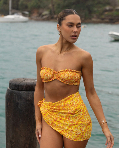 Magnetic Bikini Top - Spicy Olive - Worn | The Littl Australia