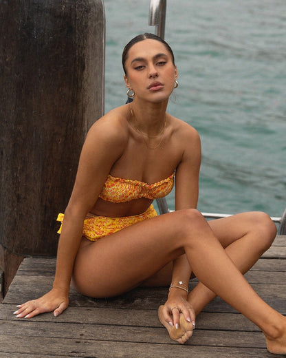 Magnetic Bikini Top - Spicy Olive - On Model | The Littl Australia