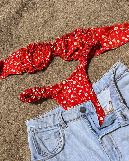 Magnetic Bikini Top - Valencia - On Model | The Littl Australia