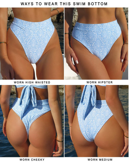 Passionate Bikini Bottom - Azure - Worn | The Littl