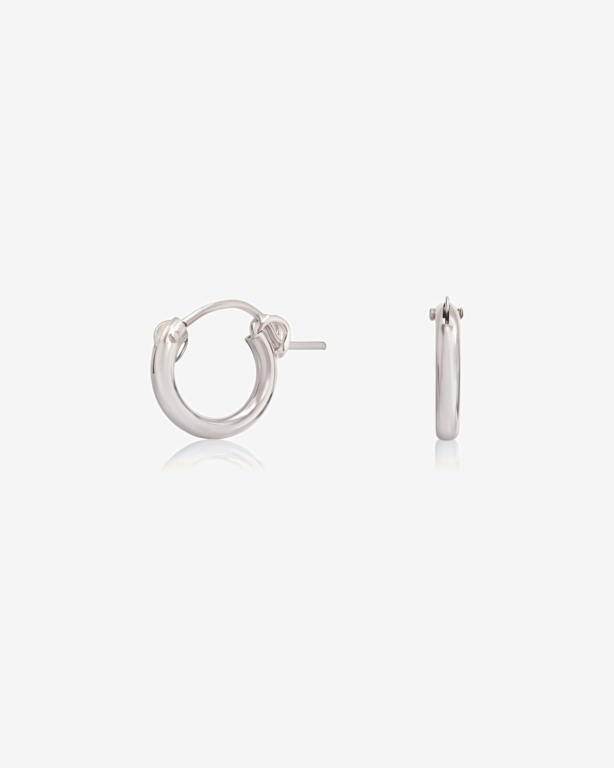 Thick Hoop Earrings - Sterling Silver