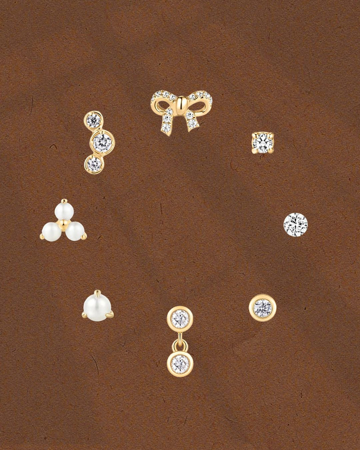 Classic Round Diamond Flatback Piercing - 14k Solid Gold
