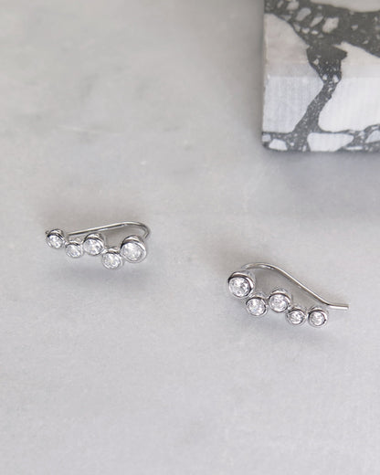 CZ Satellite Earrings - Sterling Silver - The Littl | Waterproof Gold Jewellery Australia